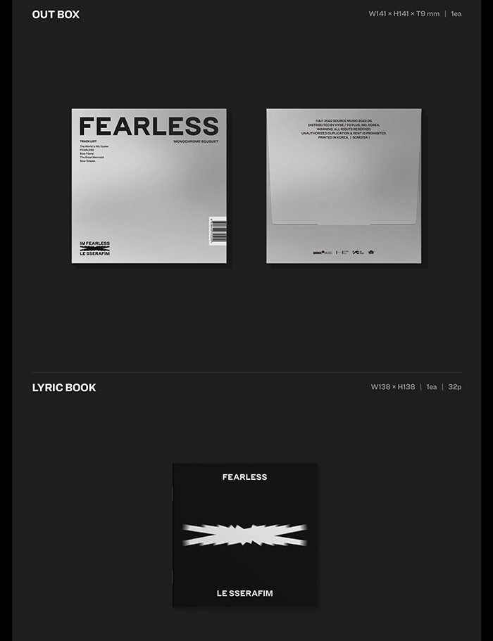 LE SSERAFIM - FEARLESS Monochrome Bouquet Ver. (1st Mini-Album) - Seoul-Mate