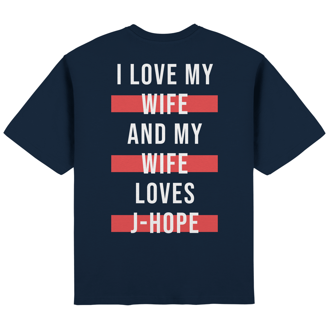 BTS - «I Love My Wife and My Wife Loves BTS» Oversized T-Shirt - SeoulMate