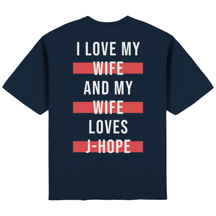 BTS - «I Love My Wife and My Wife Loves BTS» Oversized T-Shirt - SeoulMate