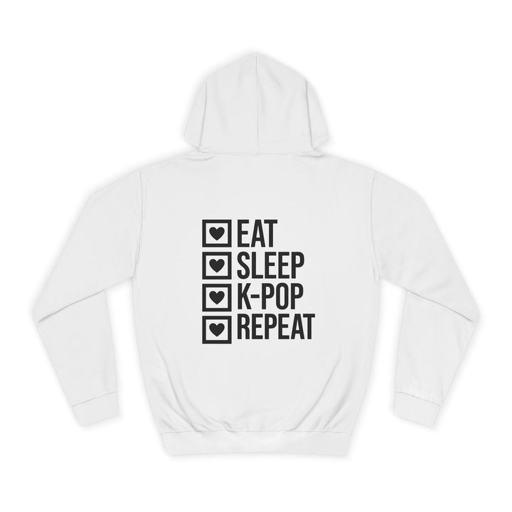 K-Pop Fan Hoodie "Eat, Sleep, K-Pop, Repeat" - Kapuzenpullover für K-Pop-Fans - SeoulMate