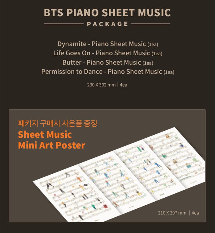 BTS - Piano Sheet Music piano sheet music set