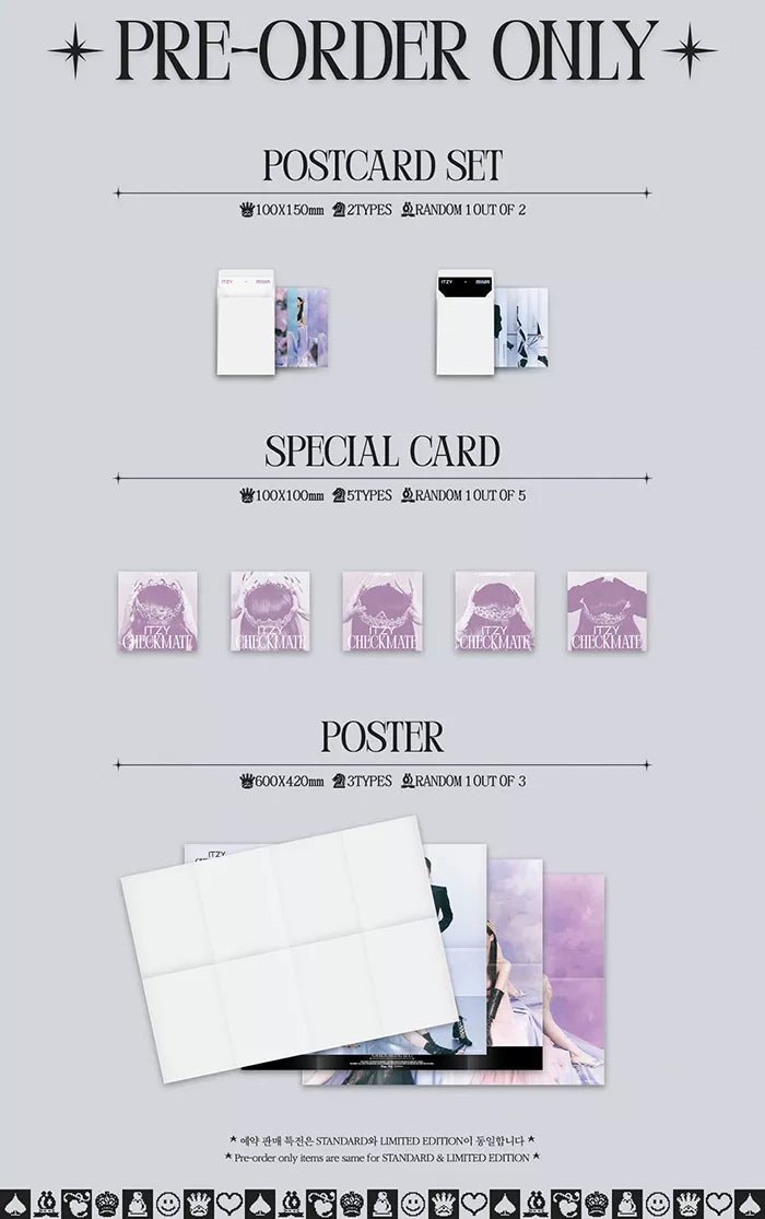 ITZY Checkmate Sneakers Kpop Photocards Purple Version 