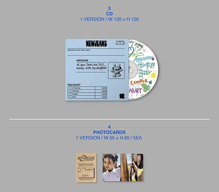 NEWJEANS NEW JEANS 1st EP Album BAG LIMITED EDITION CD+Pin-up Book+5 Photo  Card 