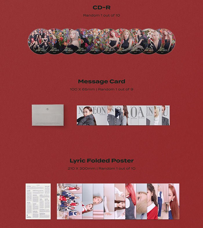 TWICE - [EYES WIDE OPEN] 2nd Album CD+Poster+Photobook+Photocard+Gift